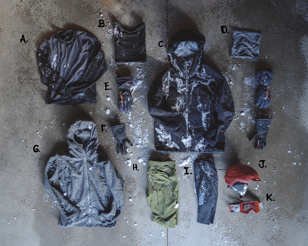 Winter clothing laid out