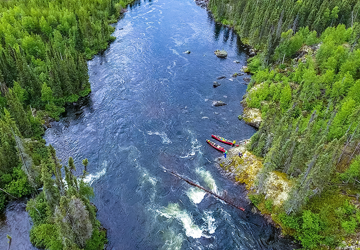 Rapids on Chipman River remote northern Saskatchewan
