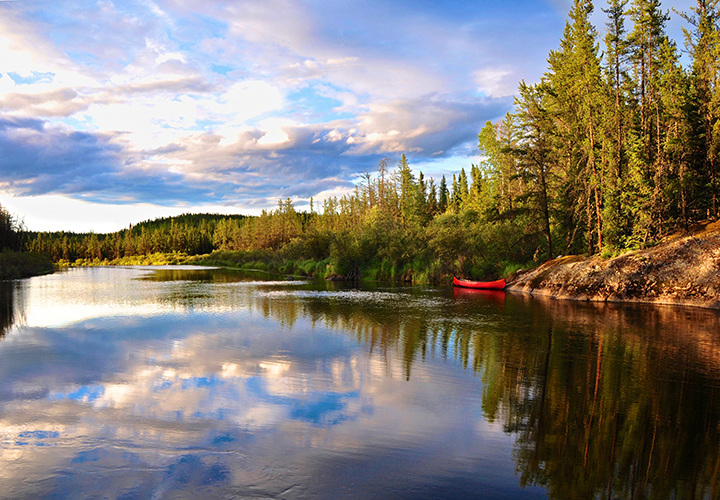 Canoeing Foster River remote northern Saskatchewan