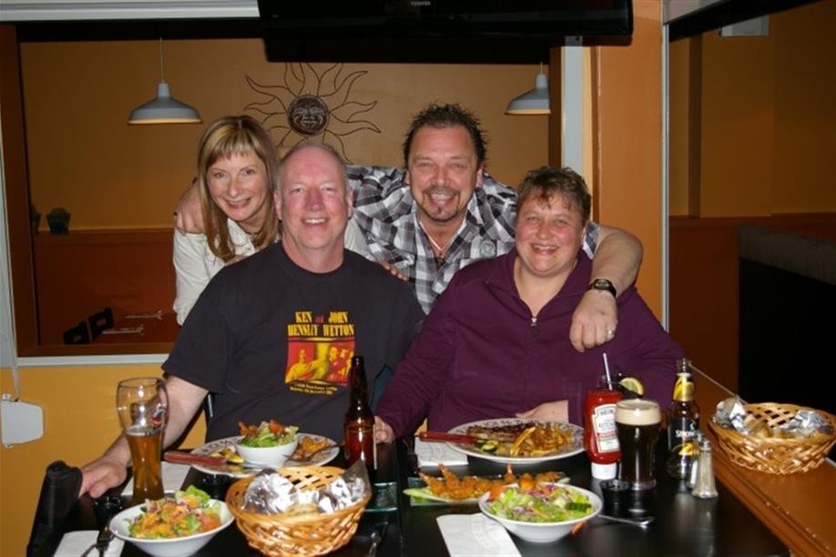 The Rockin' Horse Cookhouse & Bar - Dana & Jane Dyck feasting with owners Ralph Saemann & Laurie Leigh