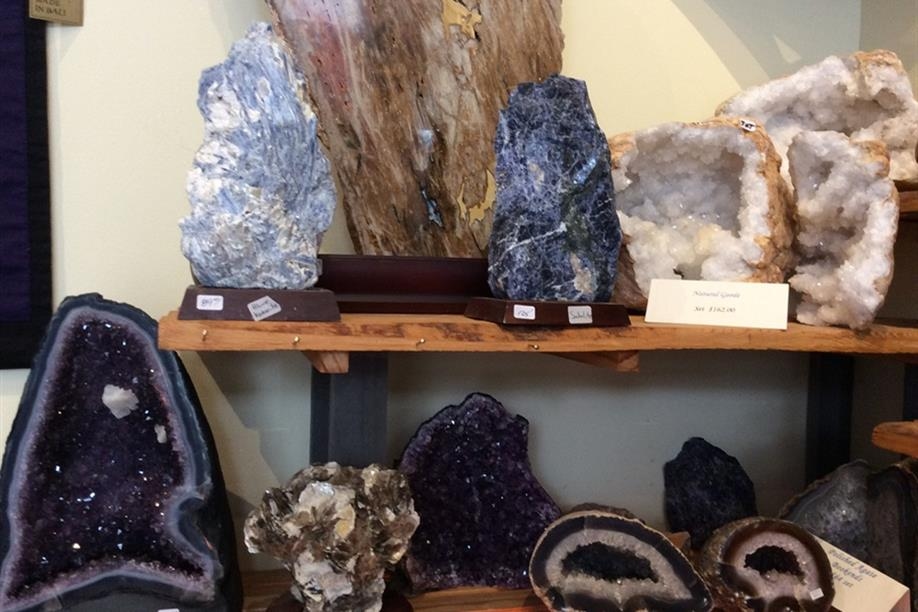 Broken Spoke Fine Art Gallery & Gift Shop has an assortment of Crystals and Geodes for sale.
