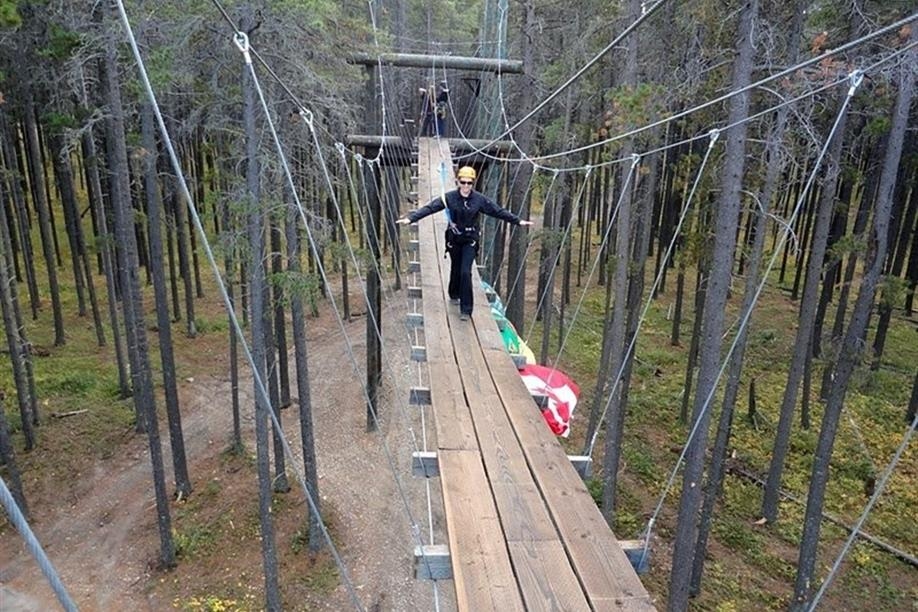 Treeosix Adventure Parks - Cypress Hills - 80-foot sky bridge