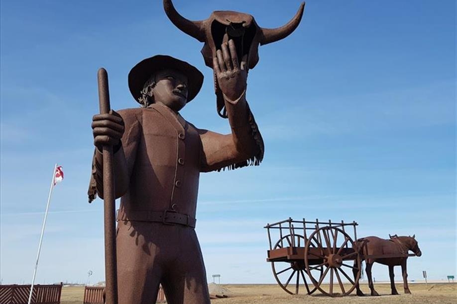 Louis Riel Trail - Sculptures by Don Wilkins, west side of Hwy 11 at Dundurn