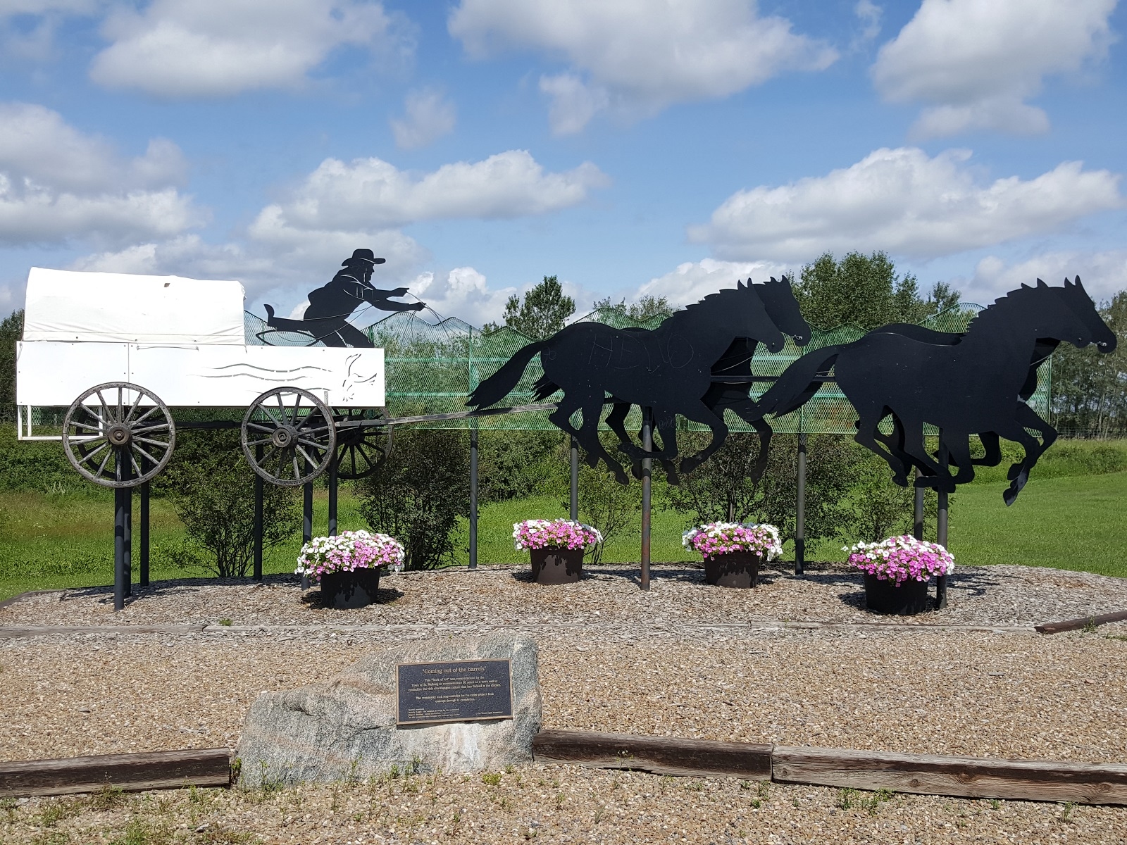 St. Walburg Chuckwagon Statue