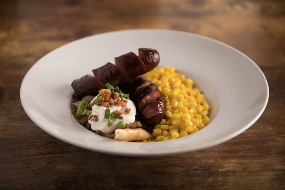 The Spot Restaurant and Lounge - Local farmer's sausage and perogies