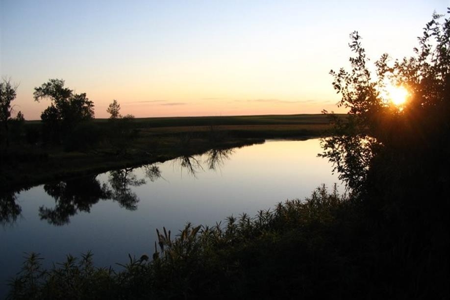 The Wood River at sunset.