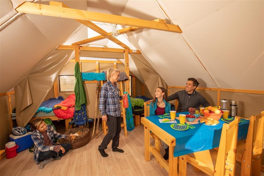 Grasslands National Park - oTENTik accommodations; Photo:Tourism Saskatchewan/Kevin Hogarth Photography