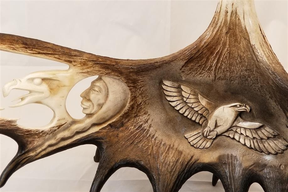 Silver Wolf Trading Post - Moose antler carving